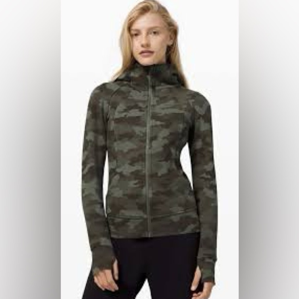lululemon athletica Scuba Hoodie US8 Green Camouflage